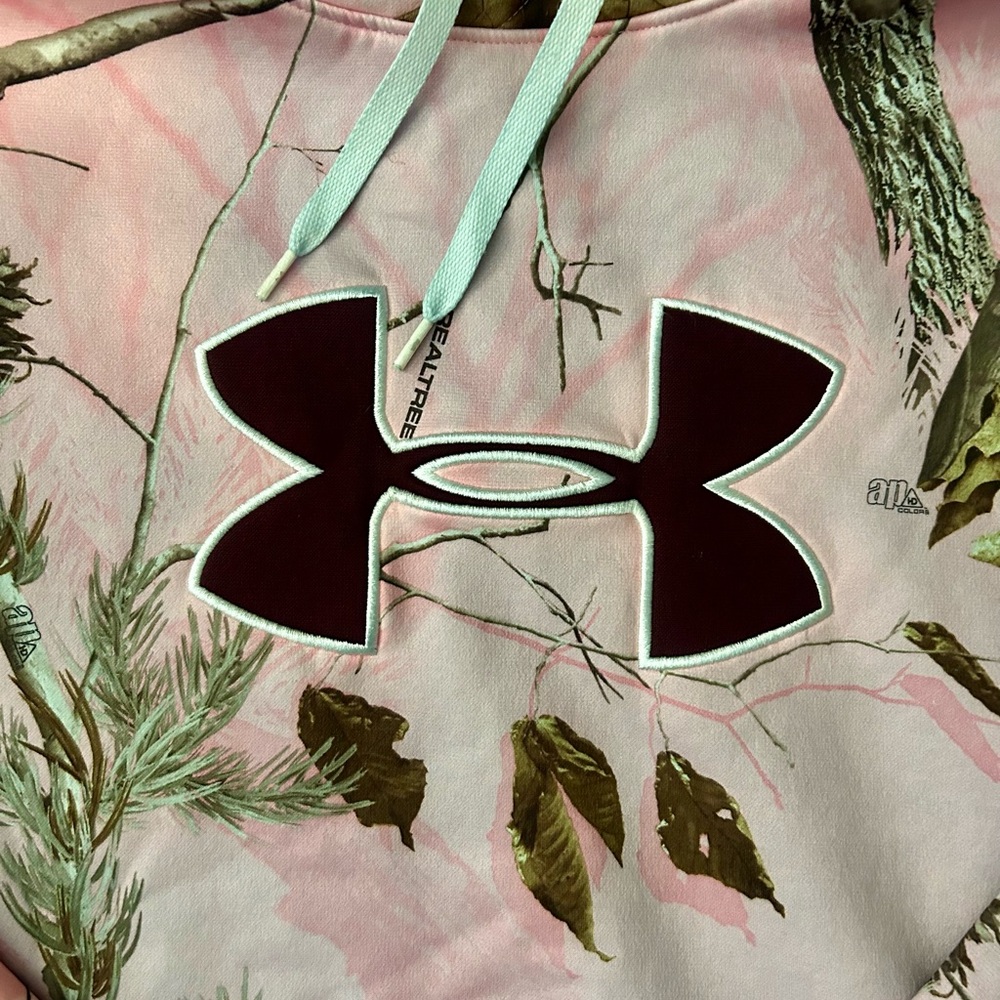 Under Armour Women's Pullover Hoodie in a pink Realtree camouflage pattern. - Picture 7 of 7